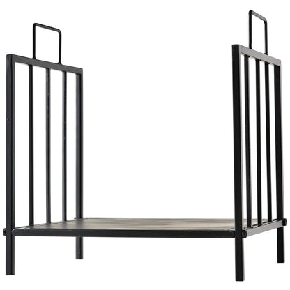 17.5" Heavy-Duty Metal Firewood Rack, Indoor Outdoor, Black Firewood Racks at Gallery Canada