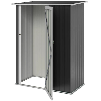 5 x 3ft Metal Garden Shed, Sloped Roof, Lockable Door, Grey Sheds Dark Grey at Gallery Canada