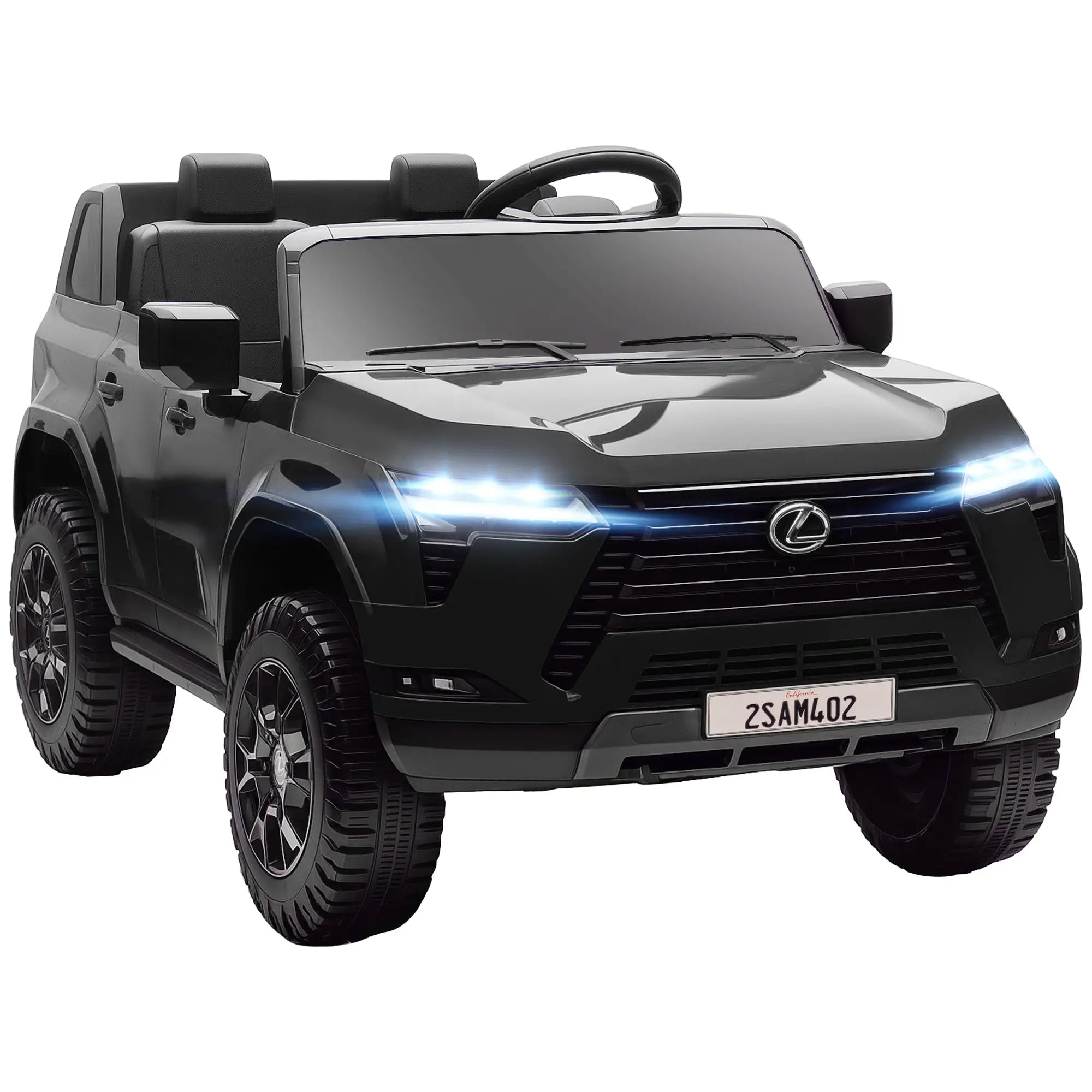 12V Ride On Car, Licensed GX550, 2-Seater, Remote Control, Suspension, Black Electric Toy Cars at Gallery Canada