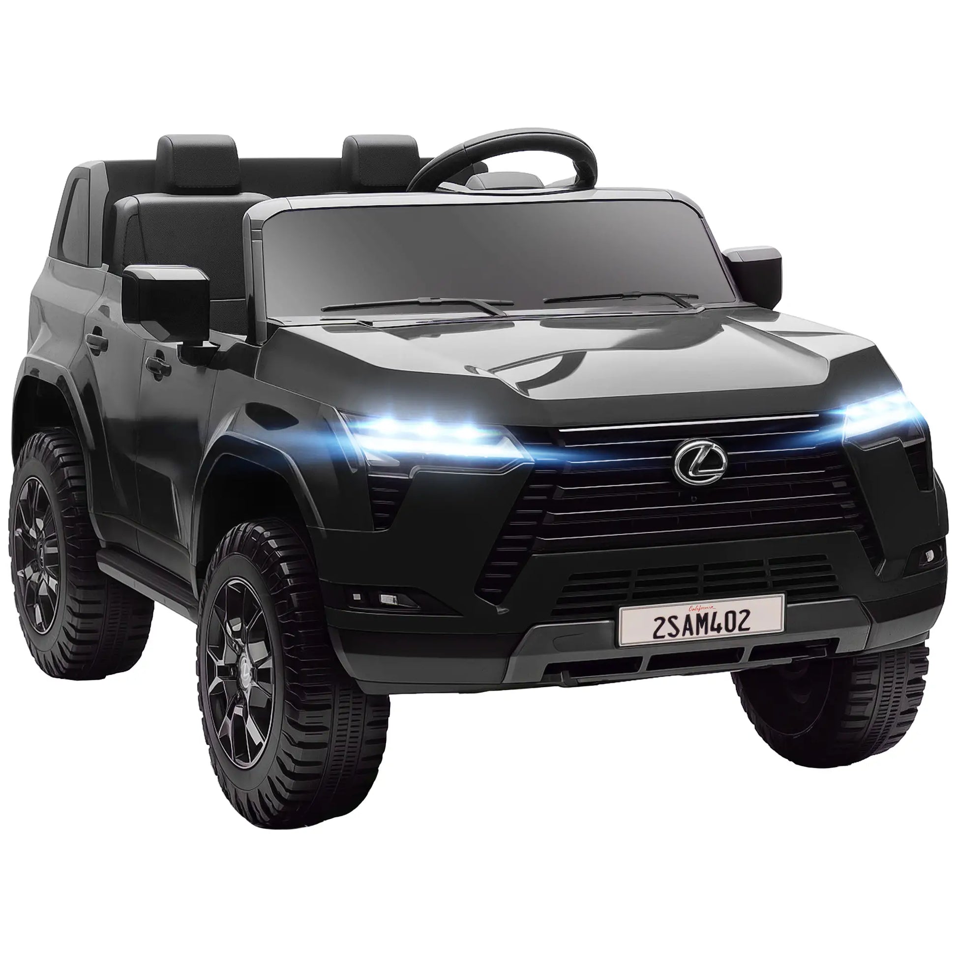 12V Ride On Car, Licensed GX550, 2-Seater, Remote Control, Suspension, Black Electric Toy Cars at Gallery Canada