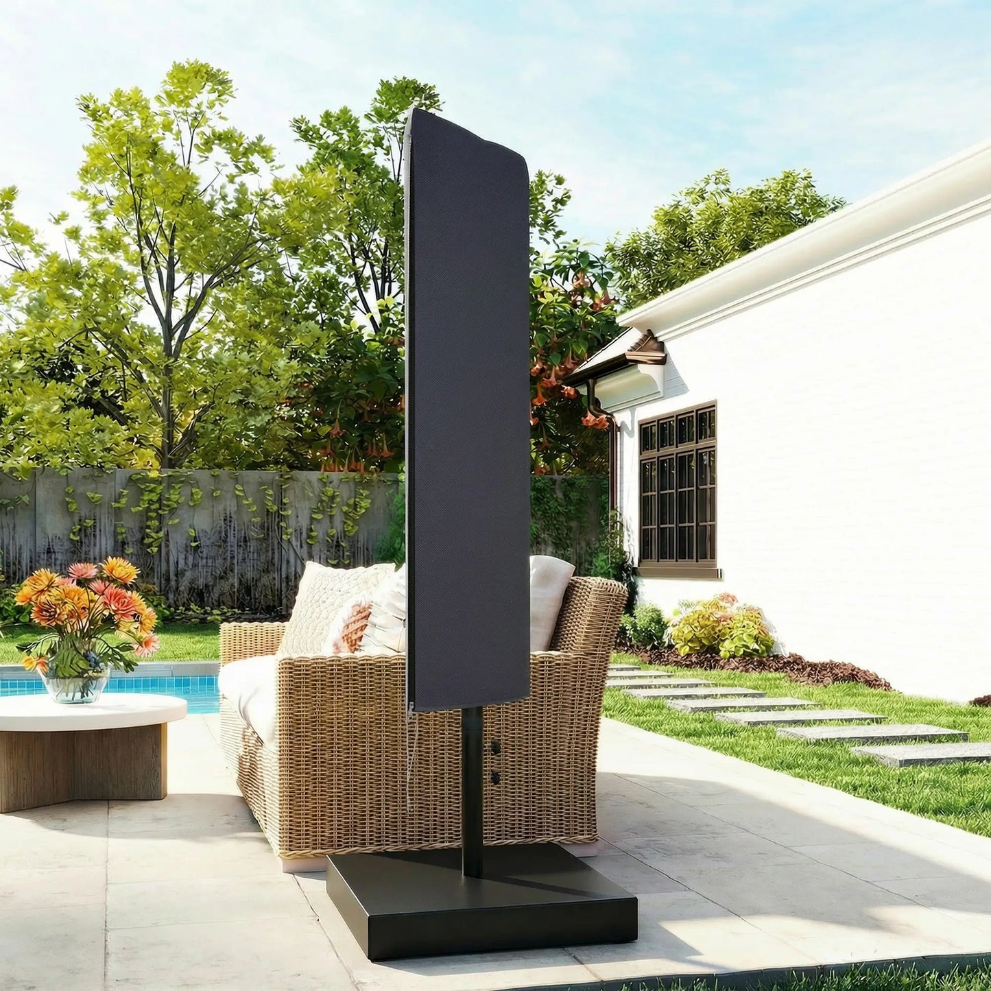 Garden Parasol Cover, Outdoor Cantilever Umbrella Cover, Dark Grey Umbrella Covers at Gallery Canada