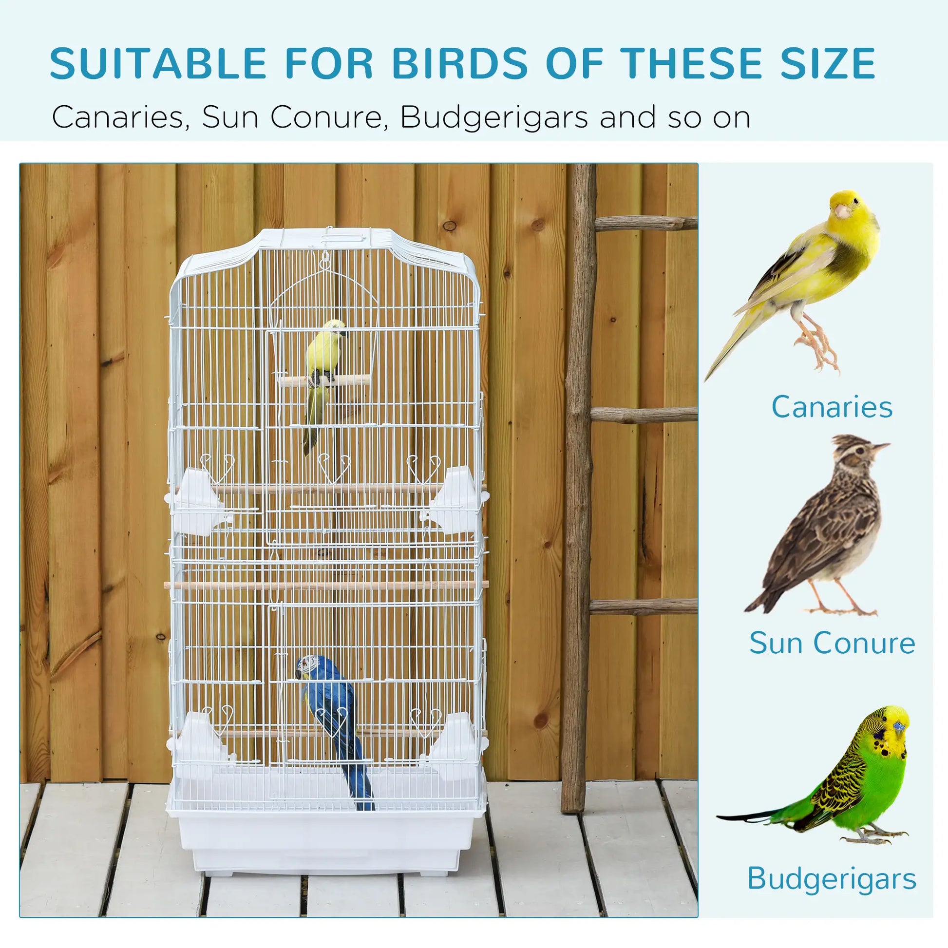 36" Bird Cage, Macaw Play House, Parrot Flight Cage, White Bird Cages at Gallery Canada
