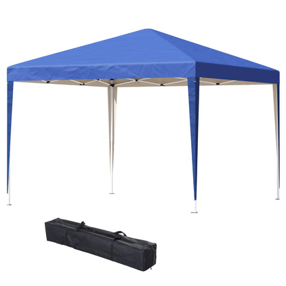 10 x 10ft Folding Pop Up Tent, Outdoor Gazebo Canopy, Blue Pop Up Canopies at Gallery Canada