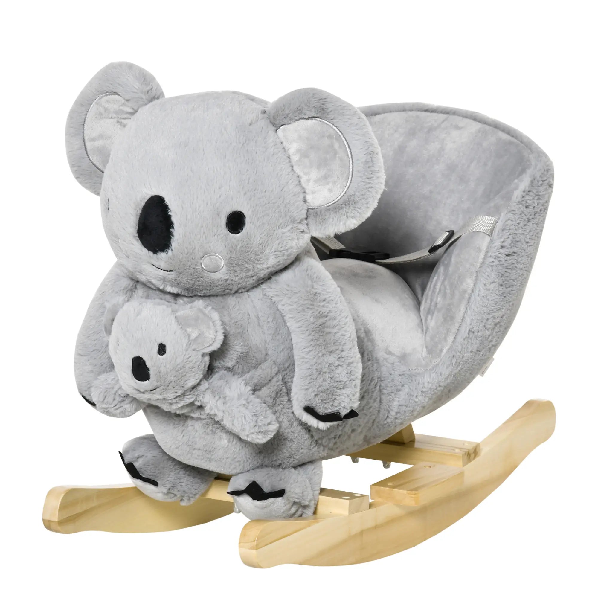 Kids Plush Ride-On Rocking Horse, Koala-Shaped, Realistic Sounds, 18-36 Months, Grey Rocking Horses at Gallery Canada