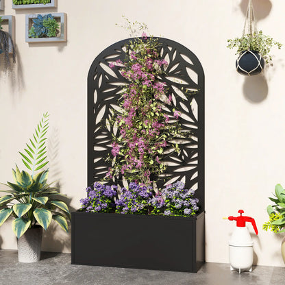 Metal Garden Bed with Trellis for Climbing Plants Galvanized Planter Boxes at Gallery Canada