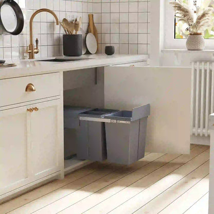 Pull Out Trash Can, 10.6 Gallon, Under Cabinet Slide Out Garbage Can, Grey Household Supplies at Gallery Canada