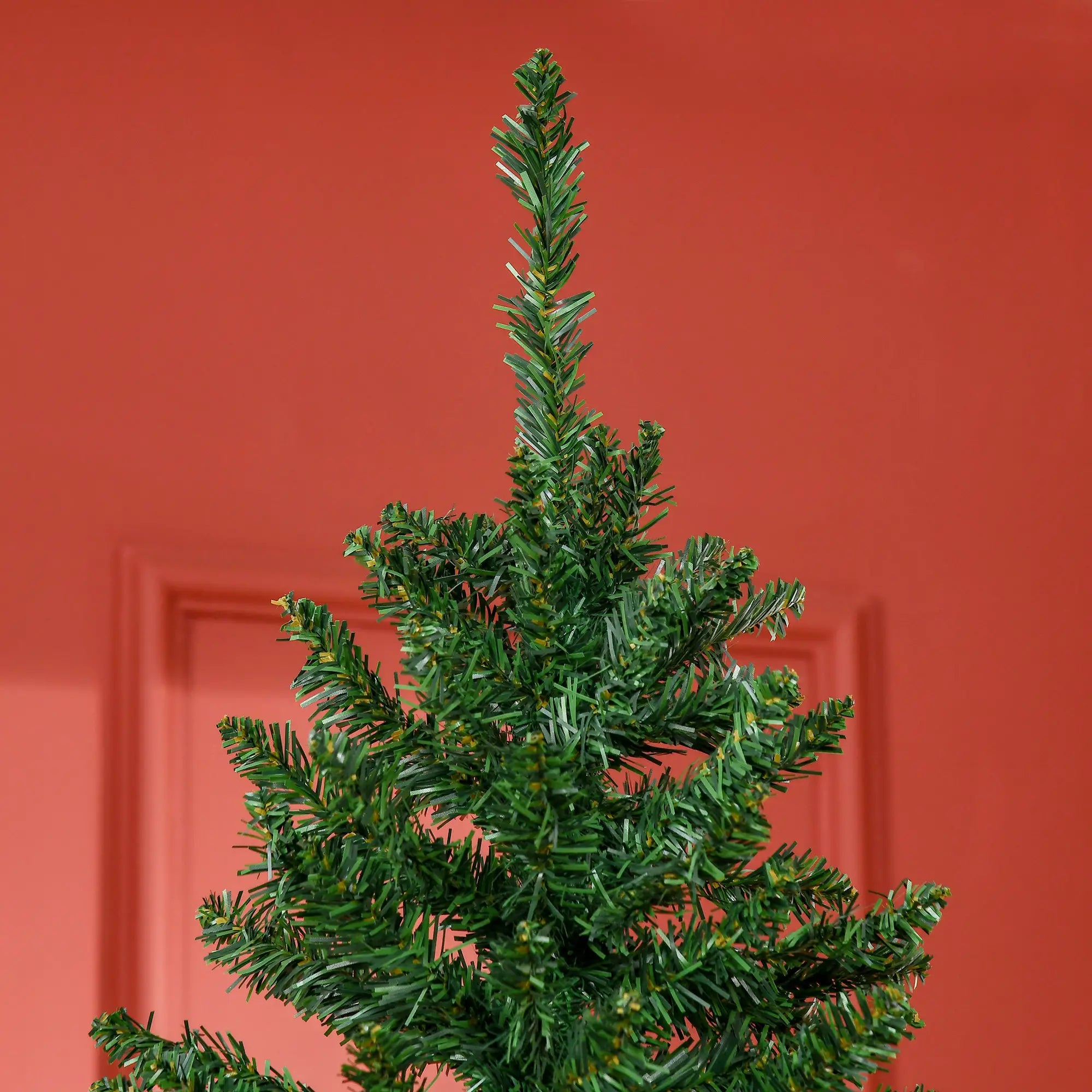 6.9ft Artificial Christmas Tree, Metal Stand, Spruce Tips, Green Artificial Christmas Trees at Gallery Canada