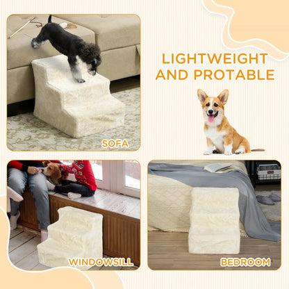 3-Step Dog Ramp for Sofa, Bed, Couch, Removable Cover, Beige Dog Stairs at Gallery Canada