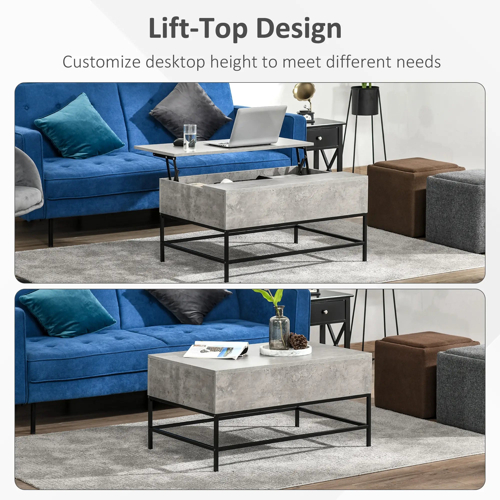 Lift Top Coffee Table, Hidden Storage, Living Room, Grey Coffee Tables at Gallery Canada
