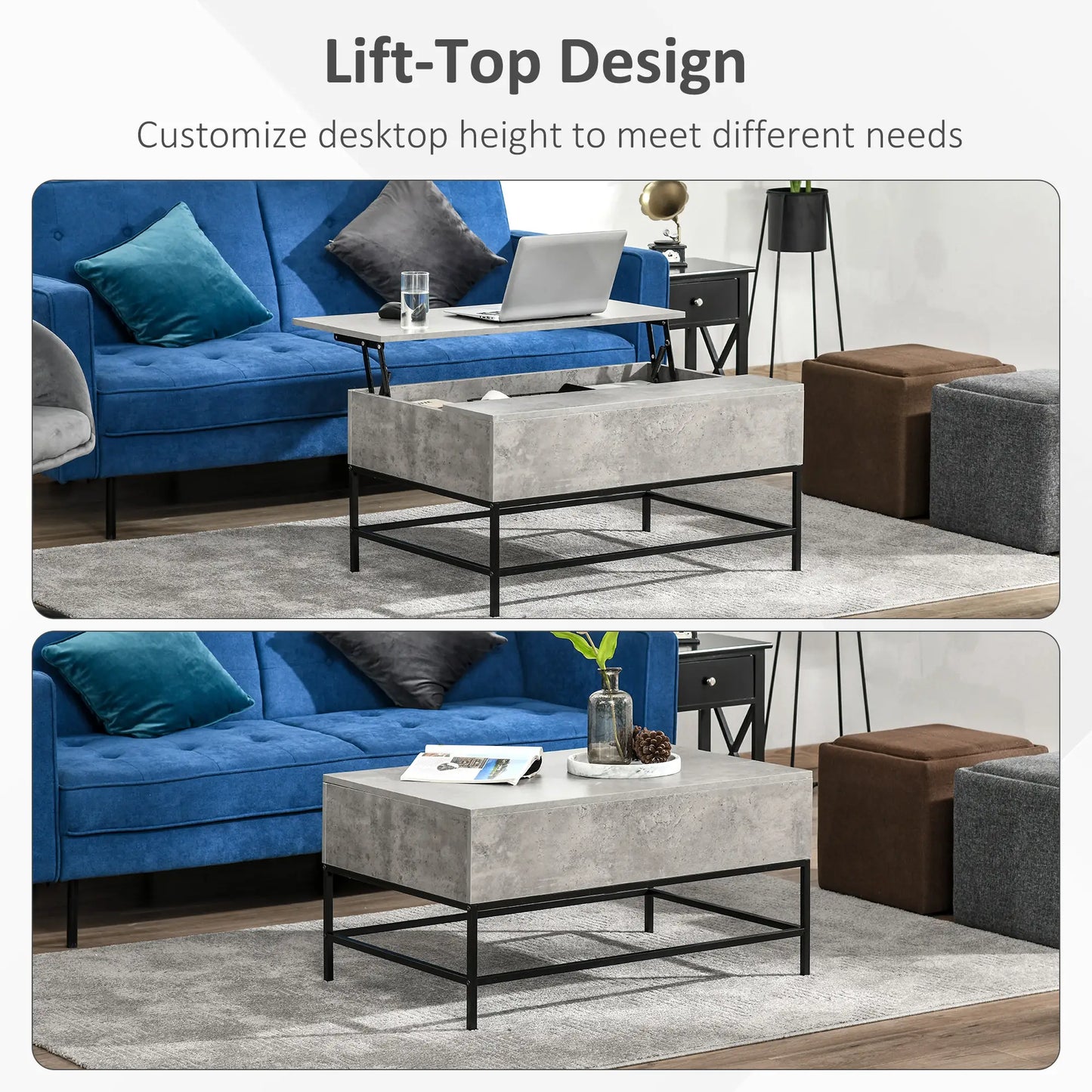 Lift Top Coffee Table, Hidden Storage, Living Room, Grey Coffee Tables at Gallery Canada
