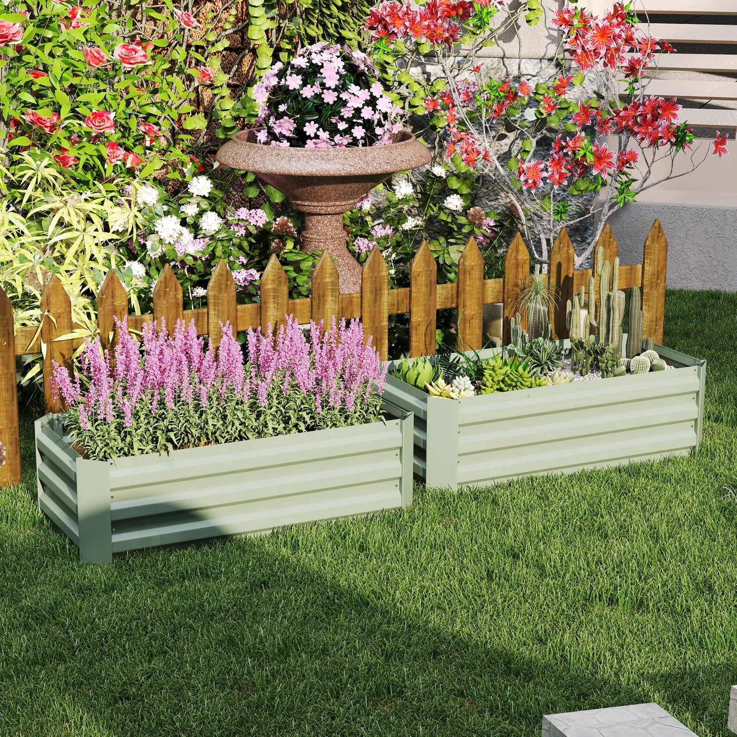 39" x 39" x 12" Raised Garden Bed Set, Elevated Planter Box, Galvanized Steel Frame Galvanized Planter Boxes at Gallery Canada