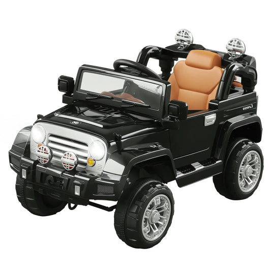 12V Kids Electric Toy Car, Jeep Power Wheels, Remote Control, Black Electric Toy Cars Black at Gallery Canada