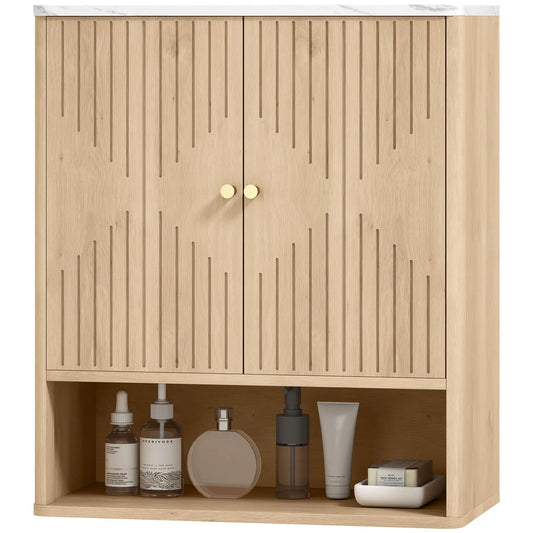Wall Mounted Medicine Cabinet, Adjustable Shelf, Oak, Marble Top Bathroom Cabinets Oak, White at Gallery Canada