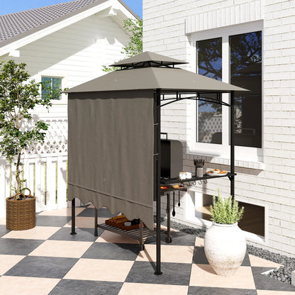 8' x 5' Grill Gazebo, Double Tiered, Light Grey BBQ Grill Gazebos at Gallery Canada