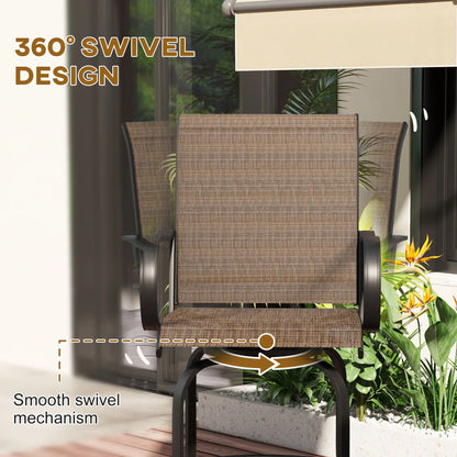 Outdoor Bar Stools, Set of 2, 360° Swivel, 26.8" x 29.5" x 48.4", Brown Bistro Sets at Gallery Canada