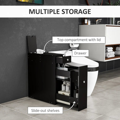 Space Saving Toilet Paper Cabinet, Narrow Bathroom Storage, Black Bathroom Cabinets at Gallery Canada