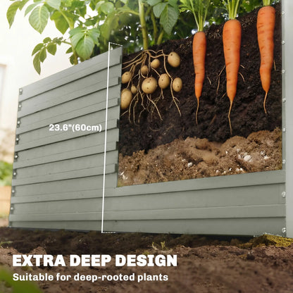 5' x 3' x 2' Galvanized Raised Garden Bed, Light Grey Planter Box, Light Grey Galvanized Planter Boxes at Gallery Canada