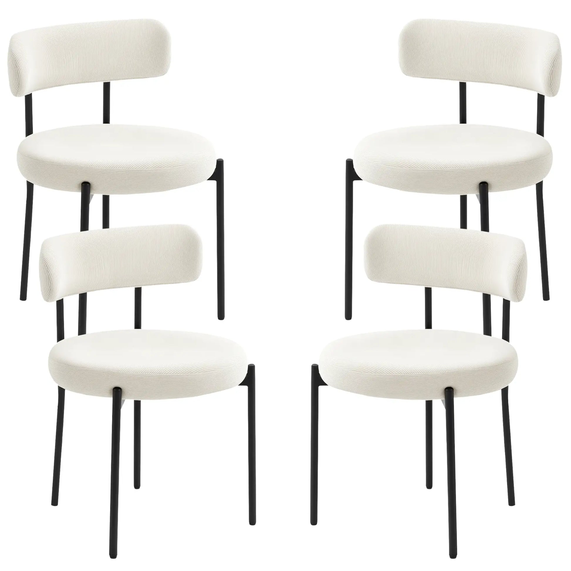 4 Kitchen Chairs, Modern Dining, Corduroy Upholstery, Steel Legs, Beige Dining Chairs Beige at Gallery Canada