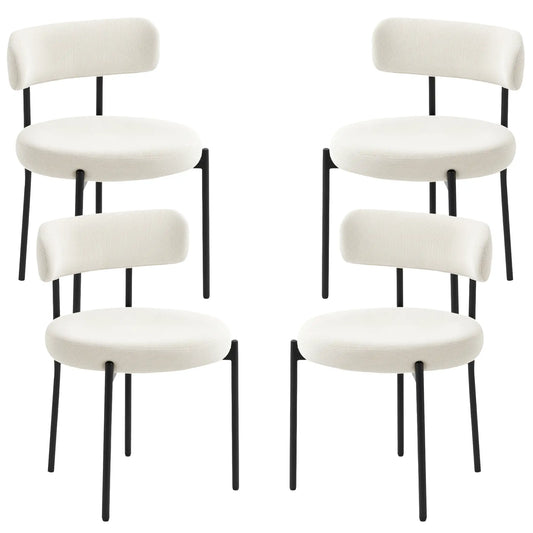 4 Kitchen Chairs, Modern Dining, Corduroy Upholstery, Steel Legs, Beige Dining Chairs Beige at Gallery Canada