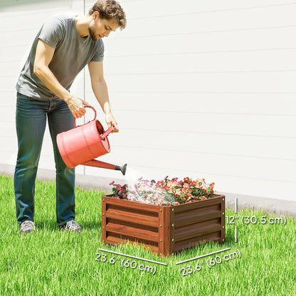 2' x 2' x 1' Raised Garden Bed, Dark Brown Galvanized Planter Boxes at Gallery Canada