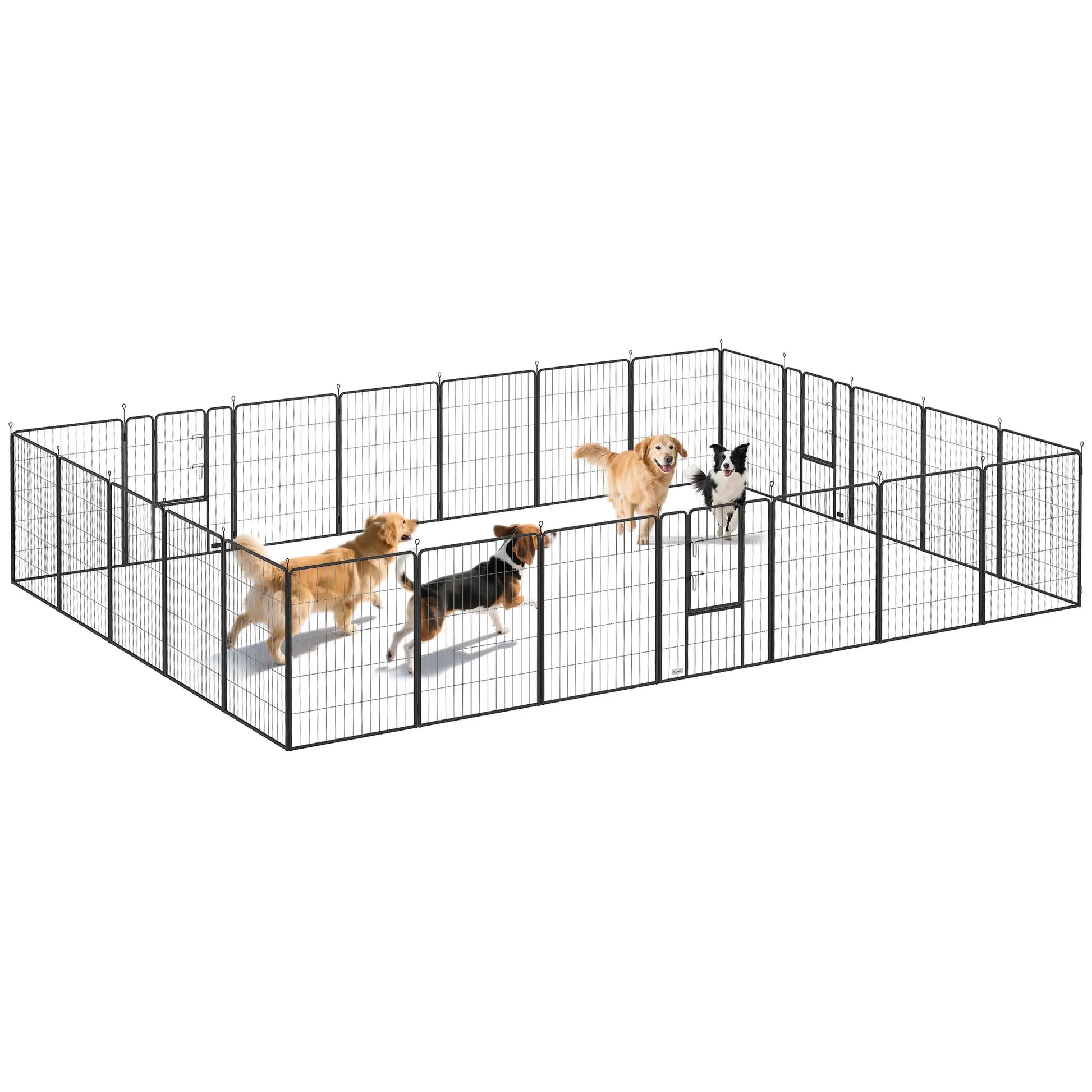24 Panels 39" Height Heavy Duty Dog Playpen for Small Medium Large Dogs, Black Houses, Kennels & Pens at Gallery Canada