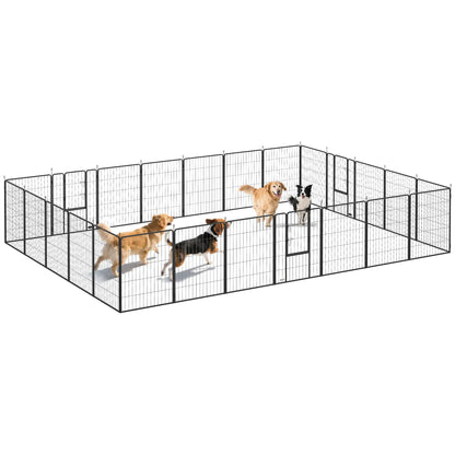 24 Panels 39" Height Heavy Duty Dog Playpen for Small Medium Large Dogs, Black Houses, Kennels & Pens at Gallery Canada