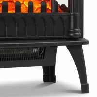 Cheminée électrique 1000W/2000W chauffage sur pied avec thermostat, effet flamme 3D, noir