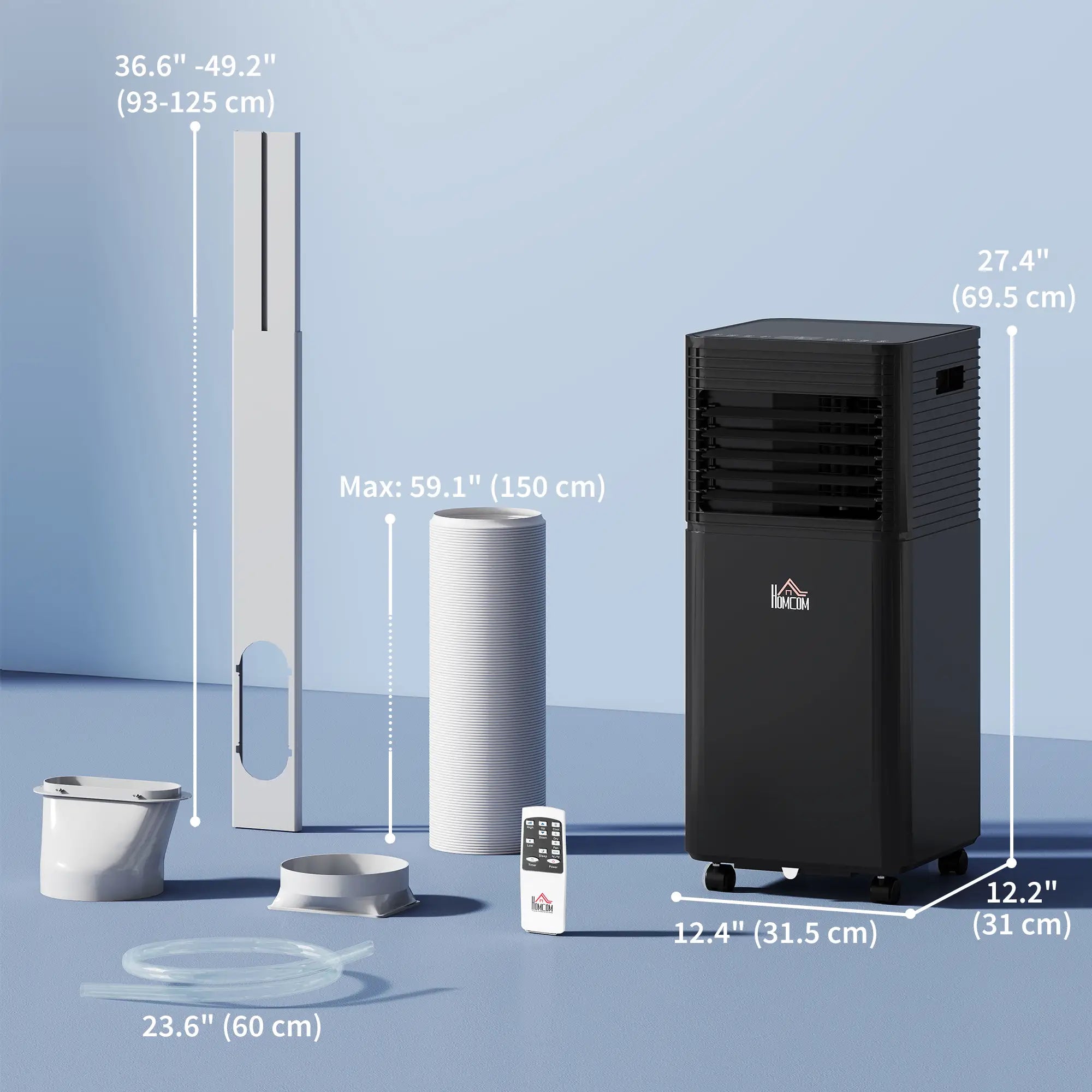 10000 BTU Portable Air Conditioner, Fan, Dehumidifier, Remote, 24H Timer, Black Air Conditioner at Gallery Canada