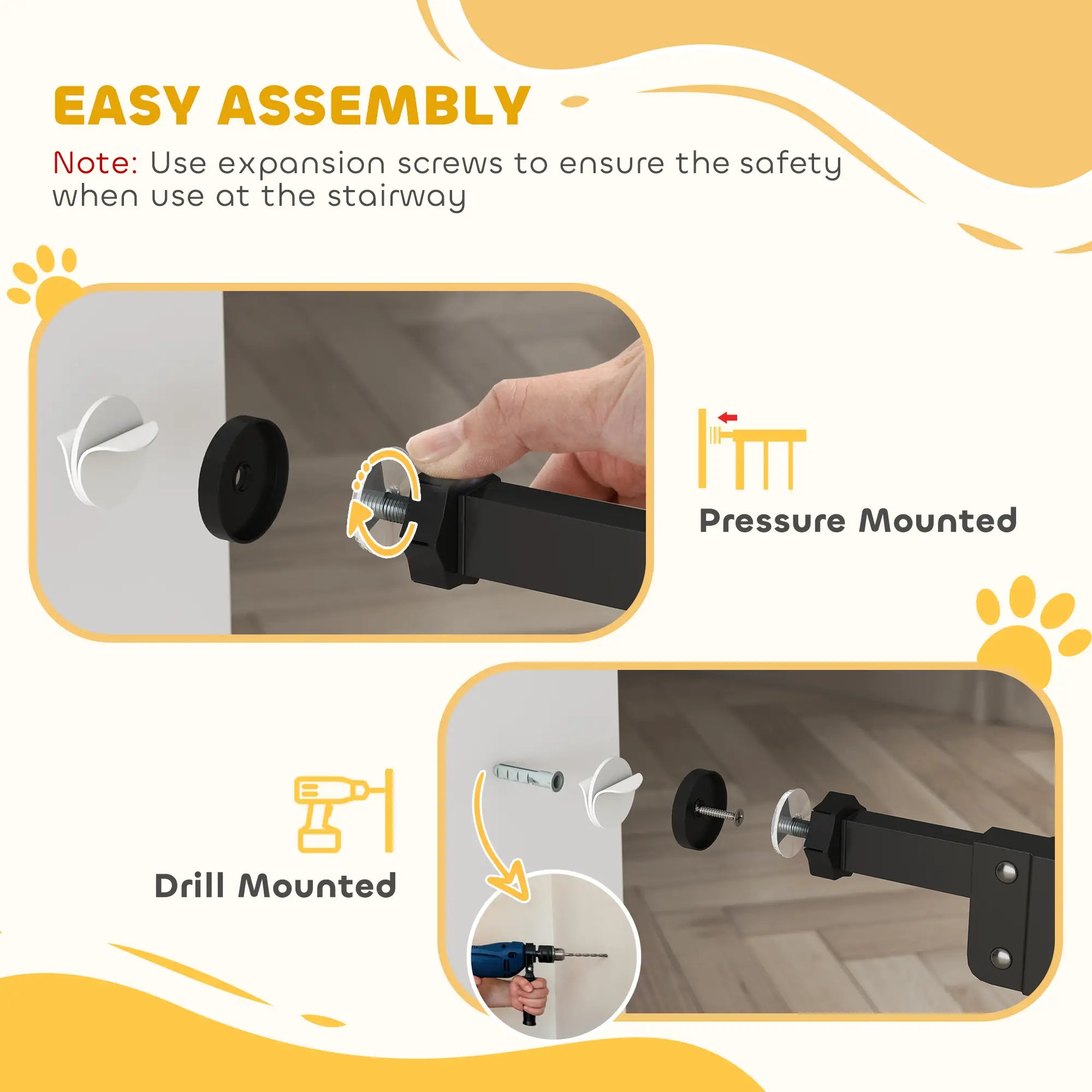 30 Inch Tall Pet Gate with Door, Includes Extensions Kit, Black Houses, Kennels & Pens at Gallery Canada