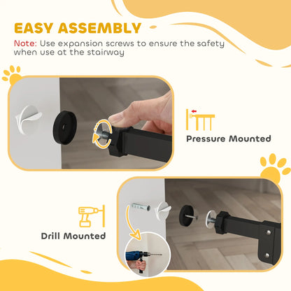 30 Inch Tall Pet Gate with Door, Includes Extensions Kit, Black Houses, Kennels & Pens at Gallery Canada