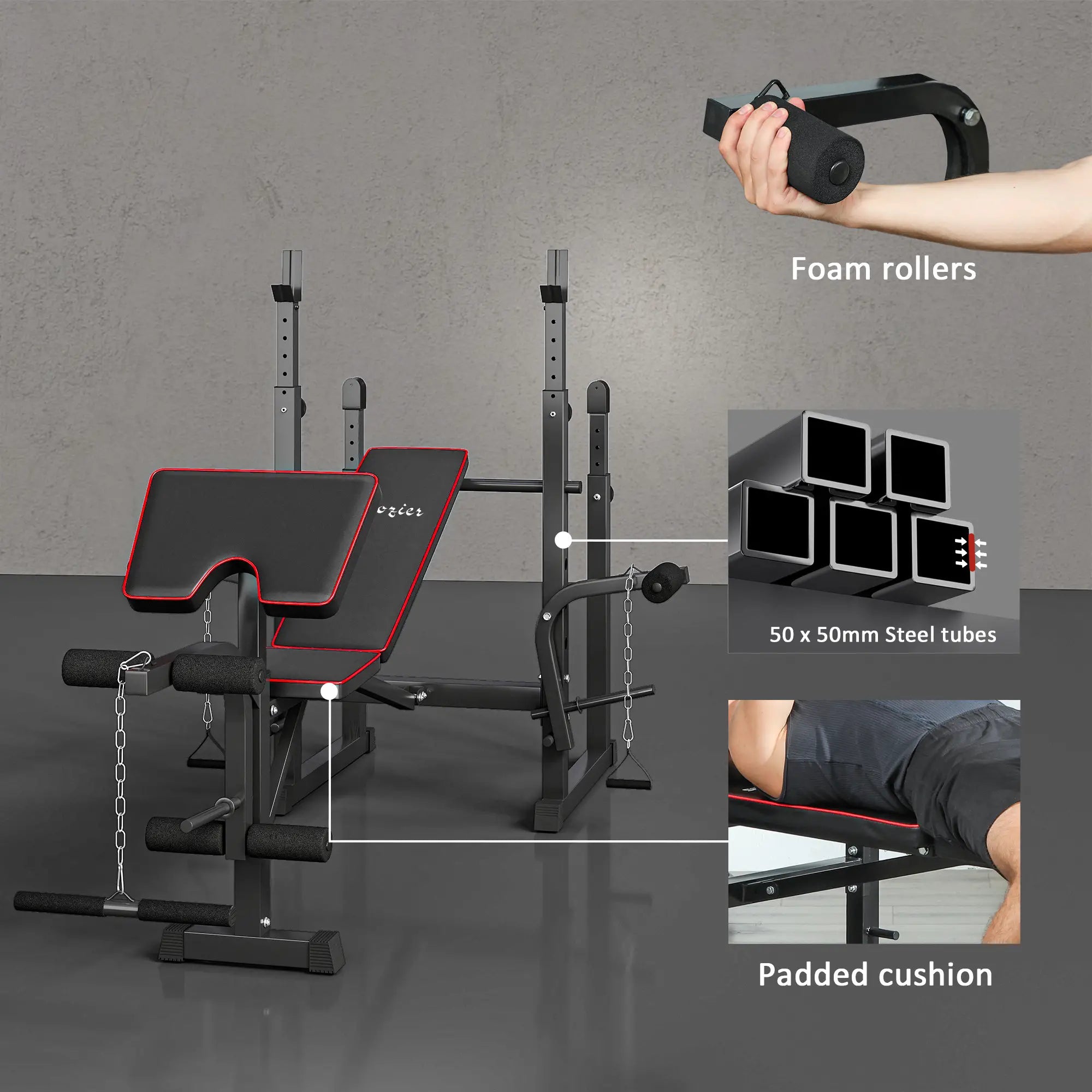 Weight Bench with Barbell Rack, Preacher Curl, Leg Curl Machine Weight Benches at Gallery Canada