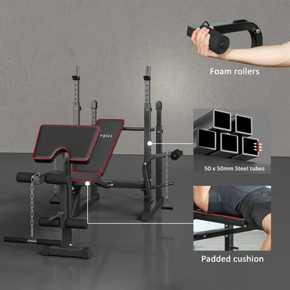 Weight Bench with Barbell Rack, Preacher Curl, Leg Curl Machine Weight Benches at Gallery Canada