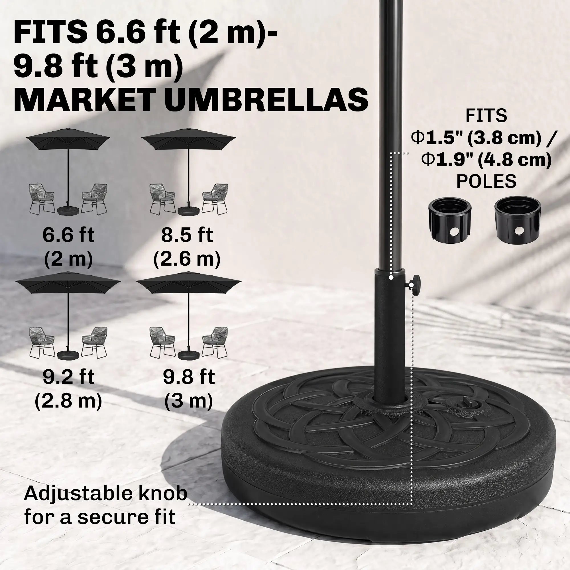77 lb Heavy Duty Patio Umbrella Base, 22
