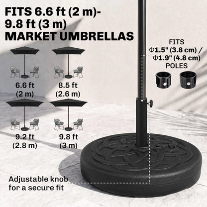 77 lb Heavy Duty Patio Umbrella Base, 22" Round, Black Umbrella Bases at Gallery Canada