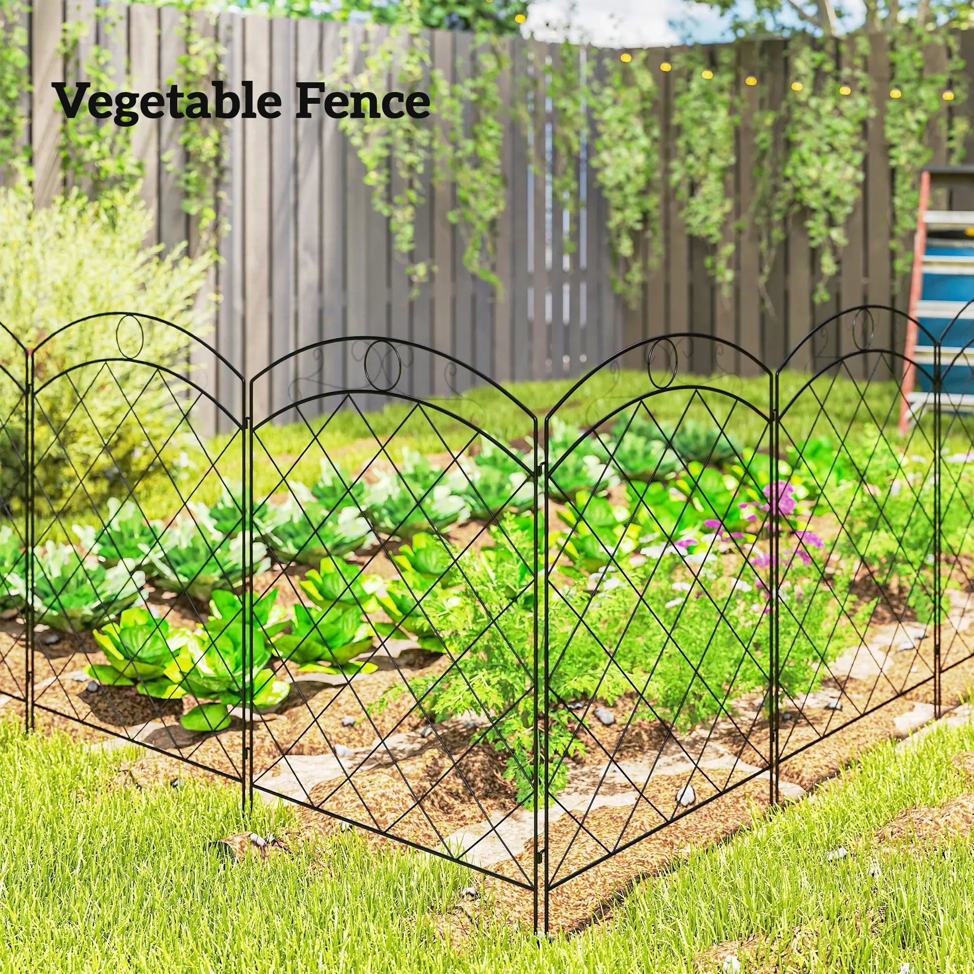 4 Pack Garden Fencing, Decorative Fence Panels, Animal Barrier, Flower Edging, Circle, Black Garden Fences at Gallery Canada