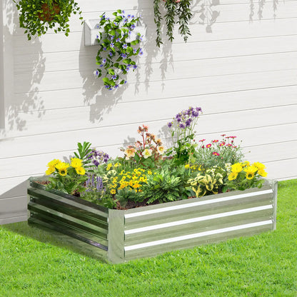 Galvanized Raised Garden Bed, 4' x 3' x 1', Outdoor Metal Planter Box Raised Garden Beds at Gallery Canada