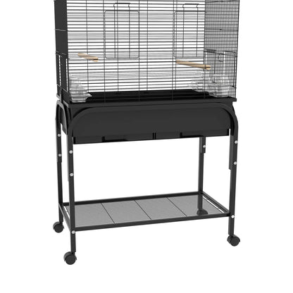 51" Bird Cage with Rolling Stand, Toys, for Budgies Canaries Finches, Black Bird Cages at Gallery Canada