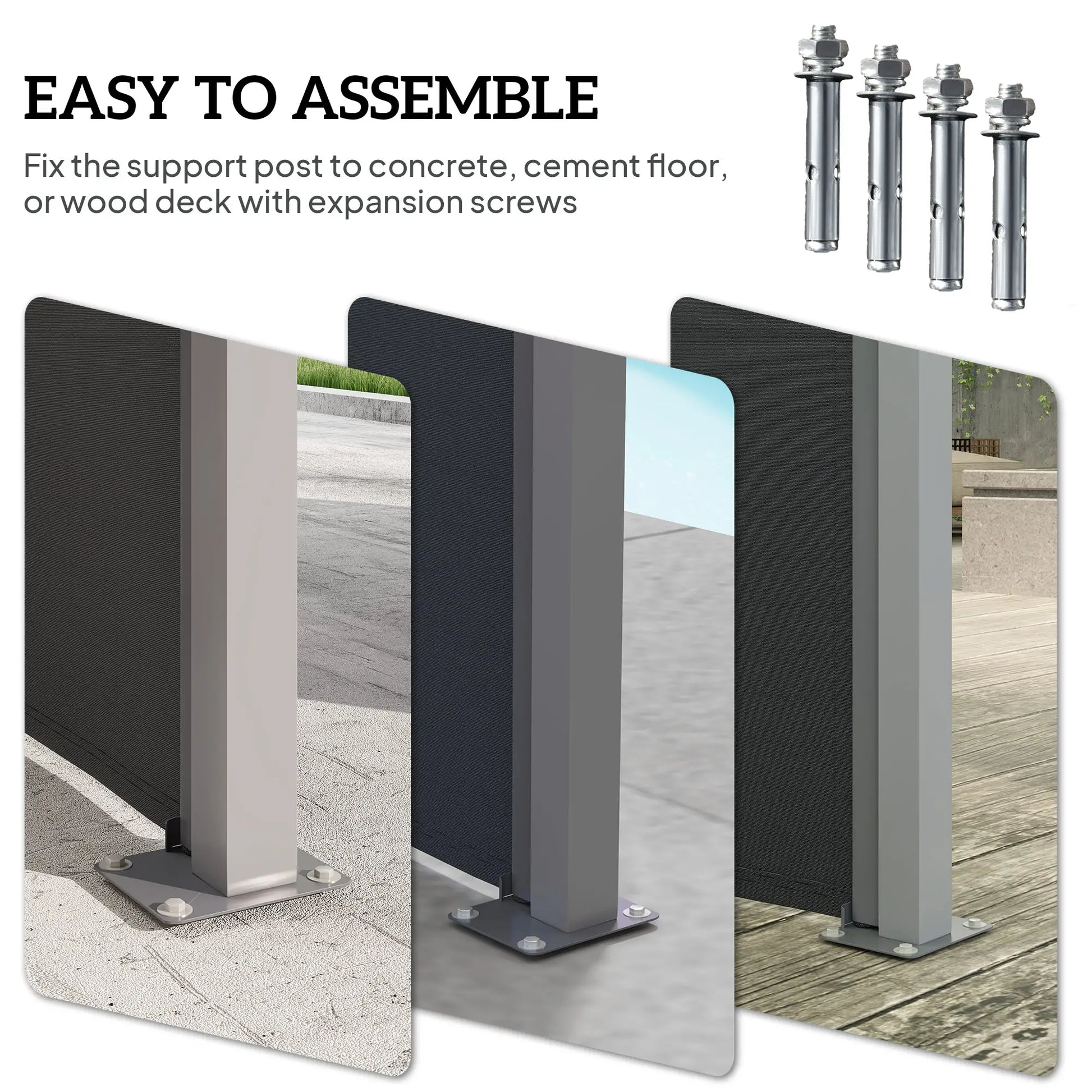 Retractable Double Side Awning, 79"x236", Charcoal Grey Retractable Side Awning at Gallery Canada