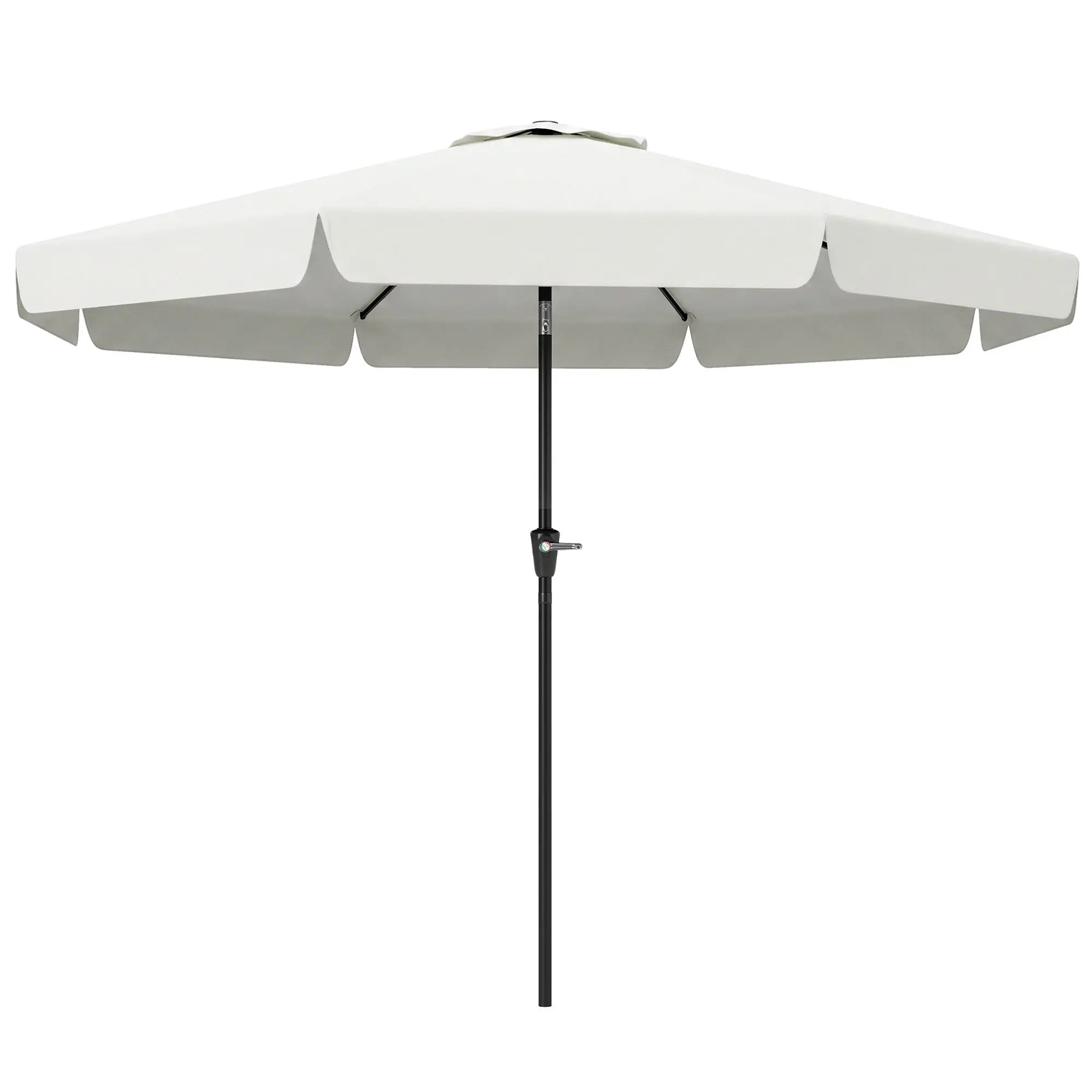 8.5 ft Round Patio Umbrella, Tilt and Crank, Cream White Sun Umbrellas Cream White, Black at Gallery Canada