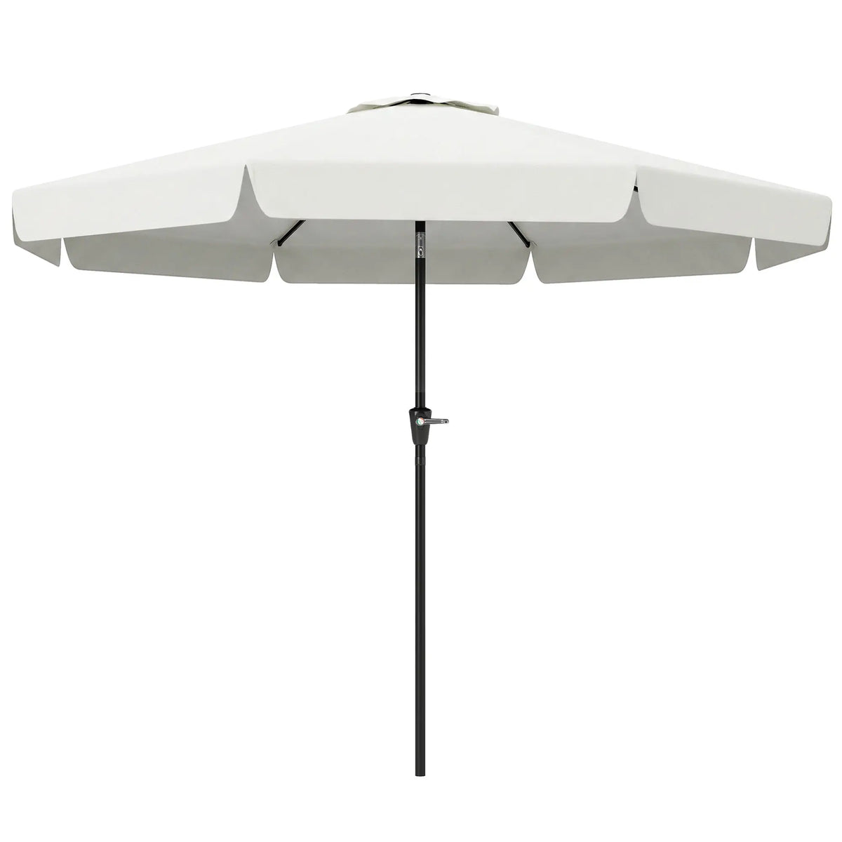8.5 ft Round Patio Umbrella, Tilt and Crank, Cream White Sun Umbrellas Cream White, Black at Gallery Canada