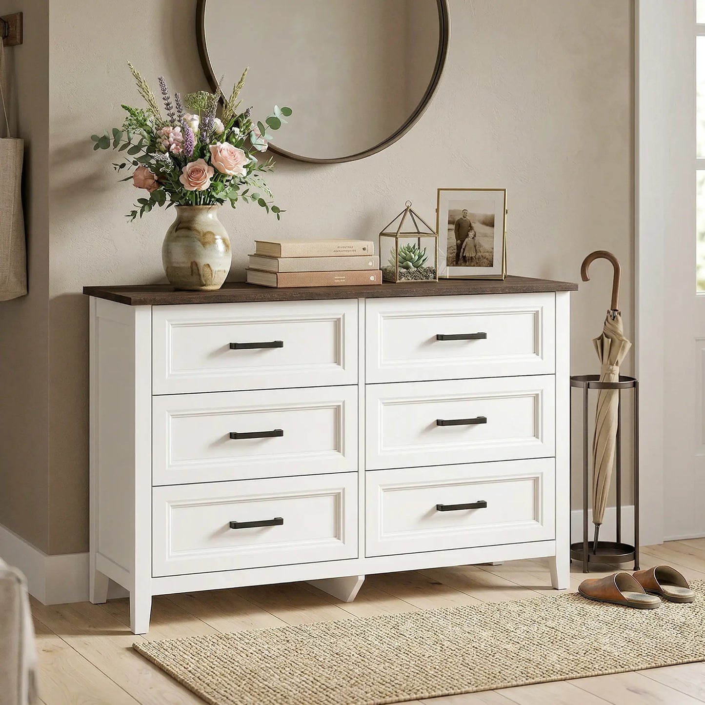 6-Drawer Wide Dresser Chest for Bedroom Living Room Closet Storage Cabinets at Gallery Canada