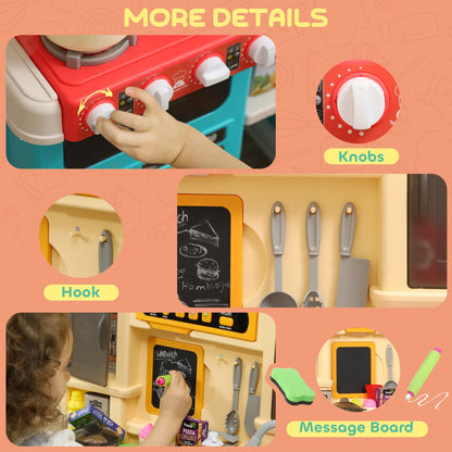 Kids Kitchen Playset with Lights, Sounds, Sink, Stove, Clock, Green Play Kitchen at Gallery Canada