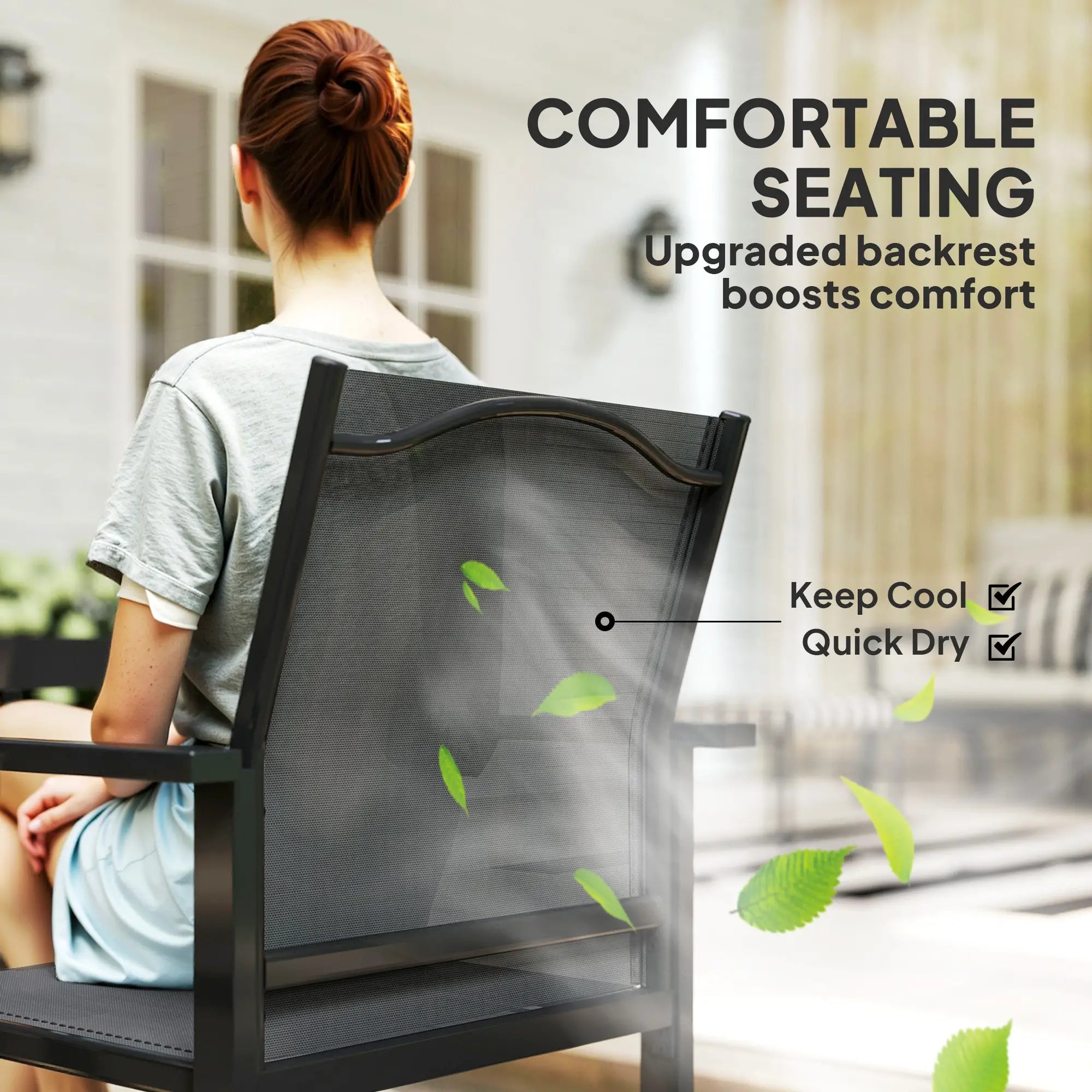 5 Piece Patio Dining Set, 4 Stackable Chairs, Tempered Glass Top Outdoor Dining Sets at Gallery Canada