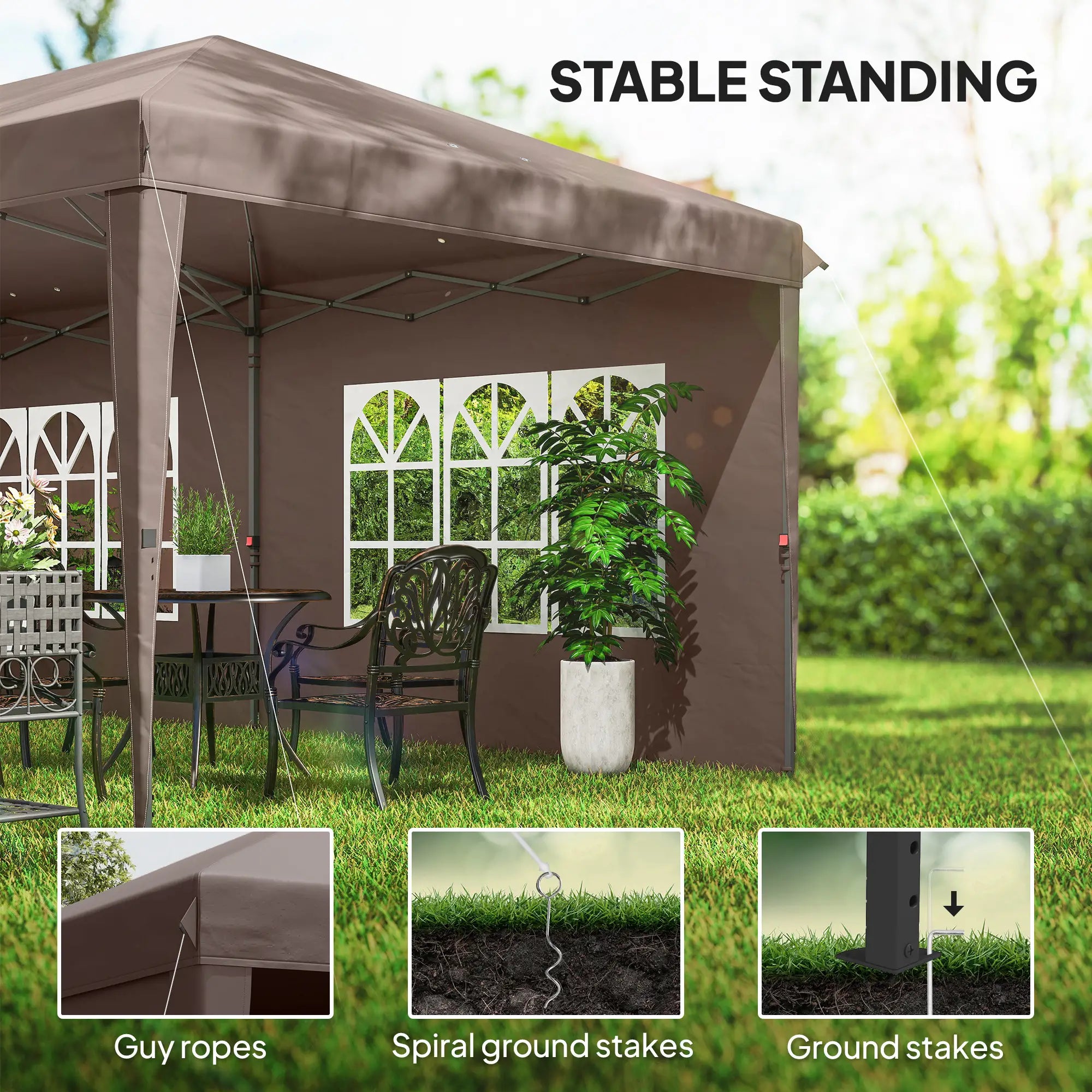 10' x 20' Pop Up Canopy Tent, Instant Shelter With Carrying Bag, Coffee Pop Up Canopies at Gallery Canada