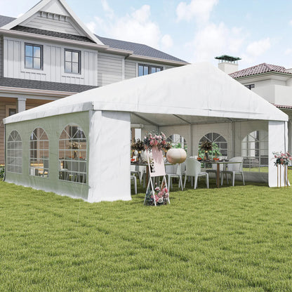 20' x 20' Heavy-Duty Wedding Tent, Outdoor Party Canopy With Sidewall, White Canopy Tents at Gallery Canada