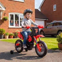 Moto électrique pour enfants 12V, à conduire, roues d'entraînement, rouge
