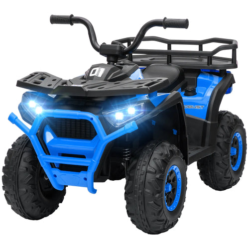 Kids ATV, 12V Electric Ride On Toy, Spring Suspension, Storage Basket, Blue
