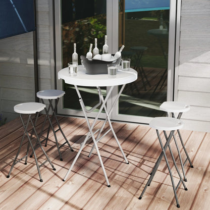 Set of 4 Folding Bar Stools, 29" Counter Height, Footrest Bistro Sets at Gallery Canada