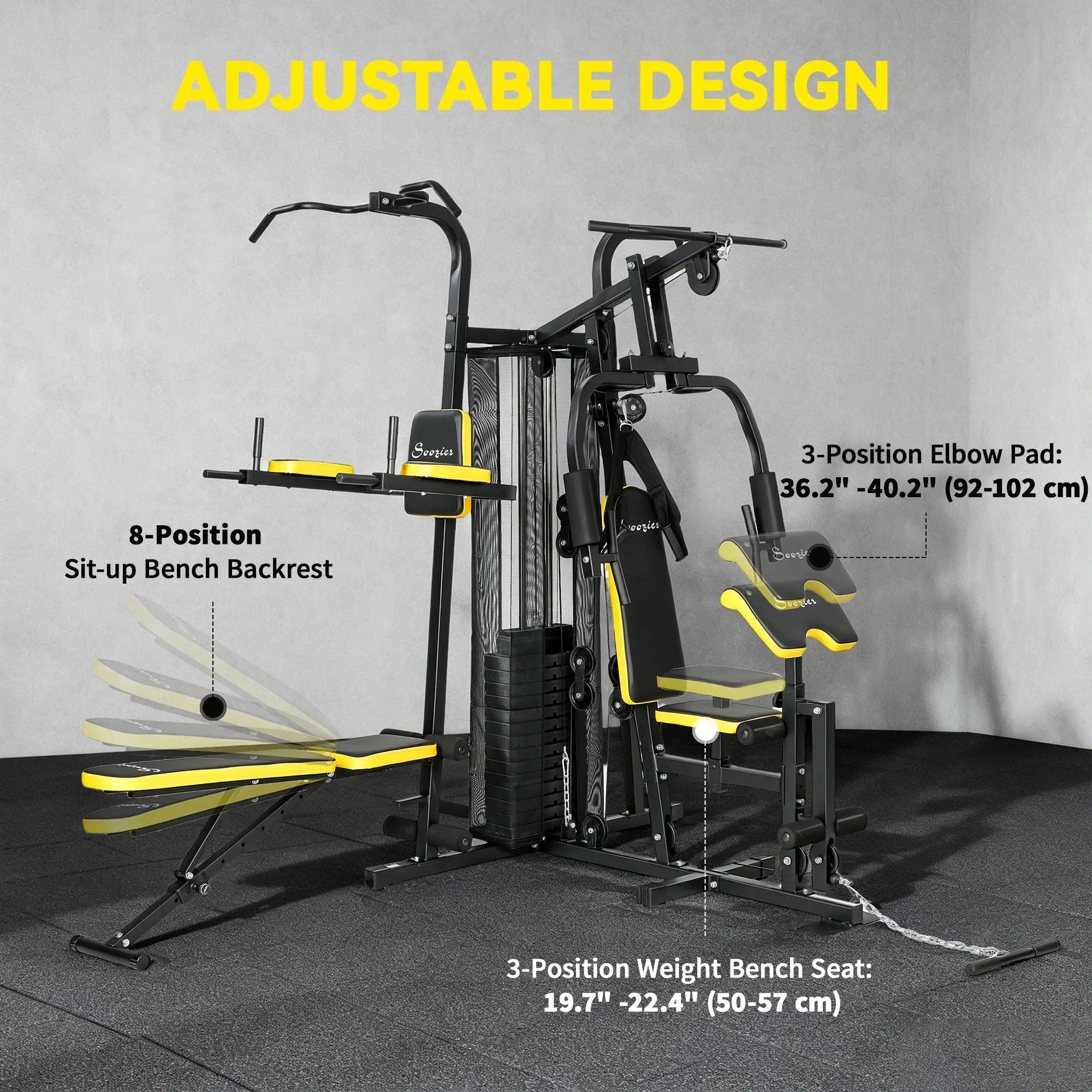 Smith Machine, Multi Home Gym with Weight Stack and Pulley System Power Towers at Gallery Canada