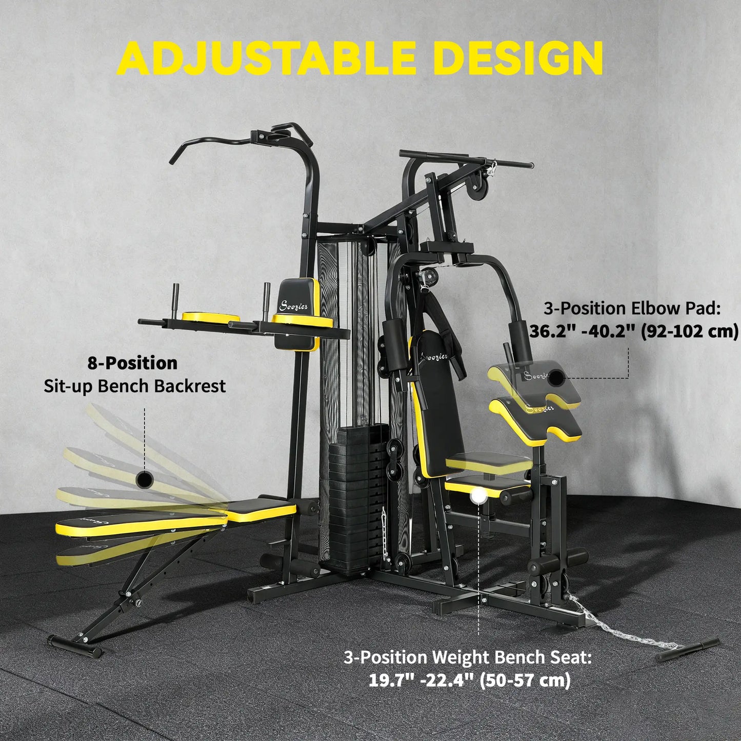 Smith Machine, Multi Home Gym with Weight Stack and Pulley System Power Towers at Gallery Canada